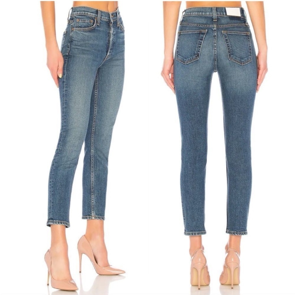 RE/DONE High Rise Ankle Crop Jeans